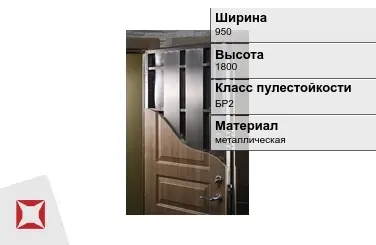 Пуленепробиваемая дверь БР2 950х1800 мм в Уральске